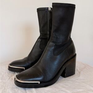 Alexander Wang Black Leather Ankle Boots